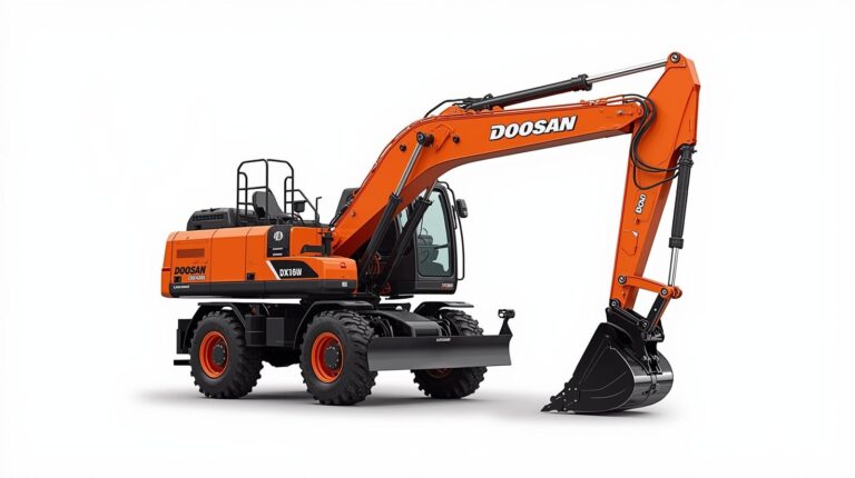 doosan dx160w mudelist tee foto ning tee nii et taust on labipaistev. see on ratasekskavaator. 16t. tee vastavalt mudelile 768x430
